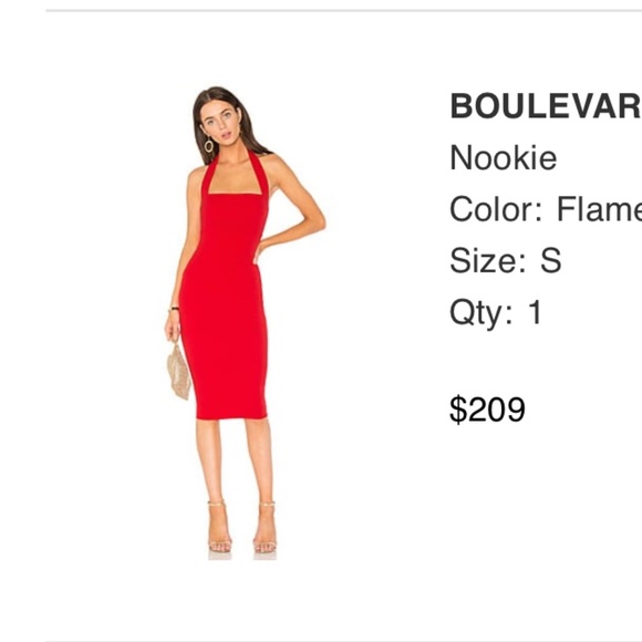 Revolve boulevard midi dress in flame - Picture 2 of 2